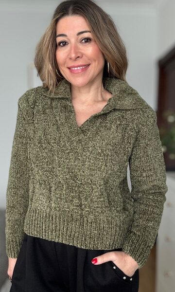 Jersey chenilla trenzado Verde Caza