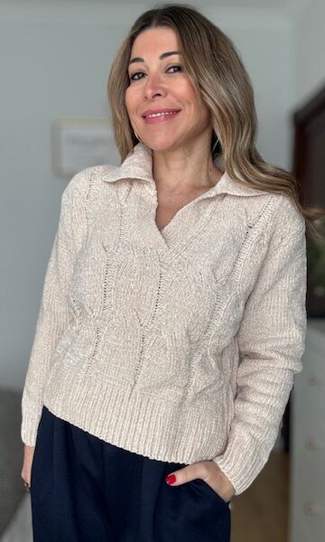 Jersey chenilla trenzado Beige