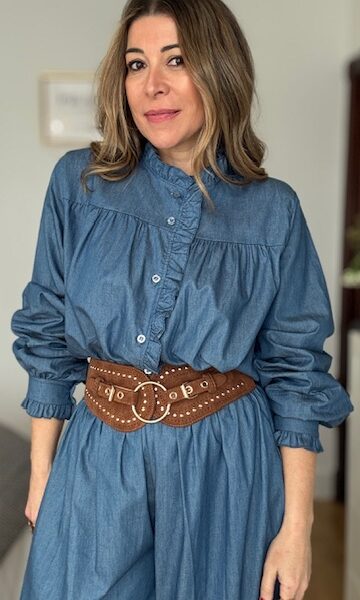 Blusa Denim Azul Detalle