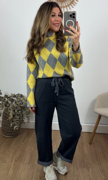 Pantalón deportivo denim algodón Gris