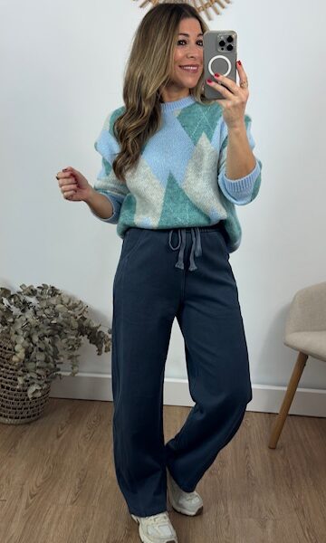 Pantalón deportivo denim algodón Azul