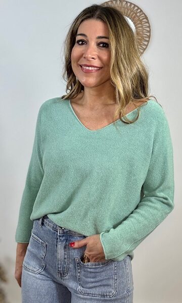Jersey básico ribete Verde Agua