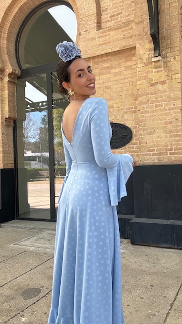 Vestido Flamenca Oroboy Lunares Celeste - Imagen 4