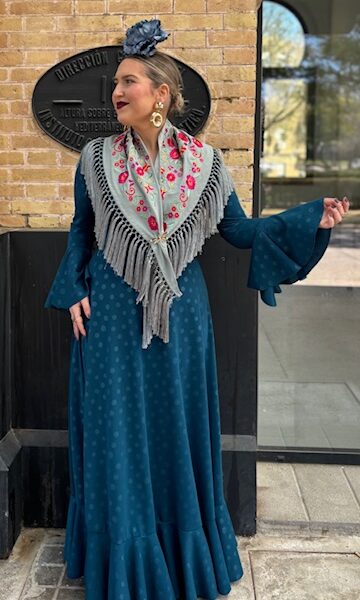 Vestido Flamenca Oroboy Lunares Petróleo