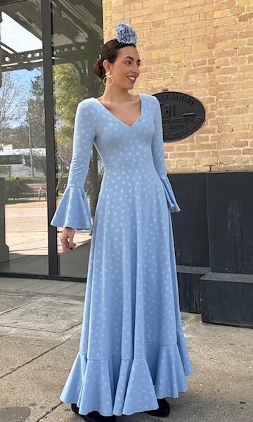 Vestido Flamenca Oroboy Lunares Celeste