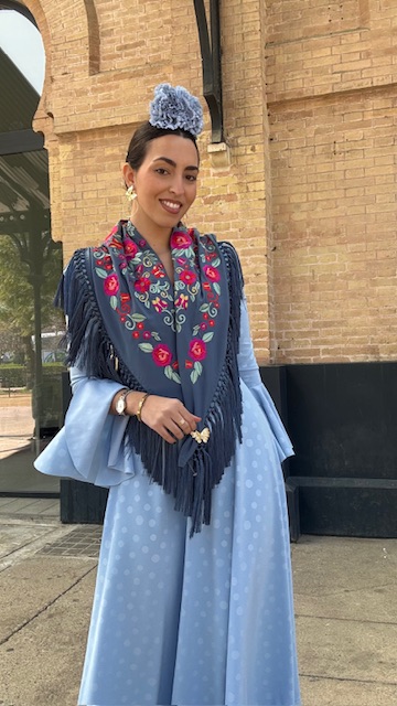 Vestido Flamenca Oroboy Lunares Celeste - Imagen 2