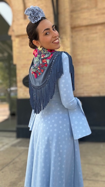 Vestido Flamenca Oroboy Lunares Celeste - Imagen 5