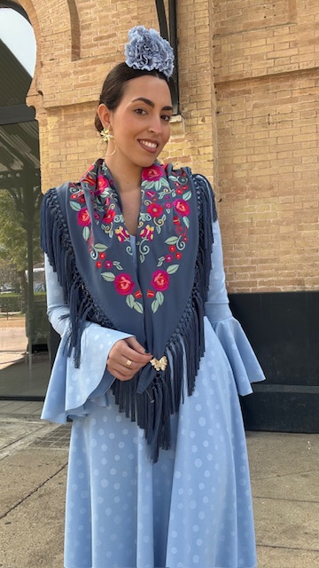Vestido Flamenca Oroboy Lunares Celeste - Imagen 7