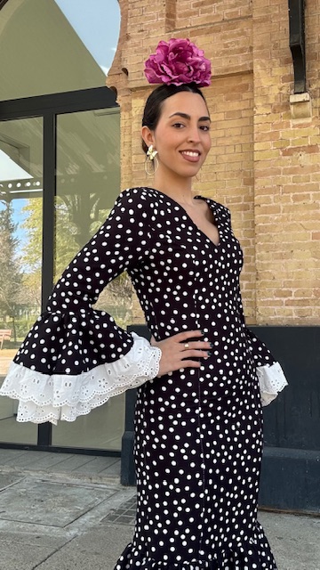 Vestido Flamenca Bulería Lunares Negro - Imagen 4