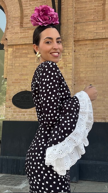 Vestido Flamenca Bulería Lunares Negro - Imagen 11