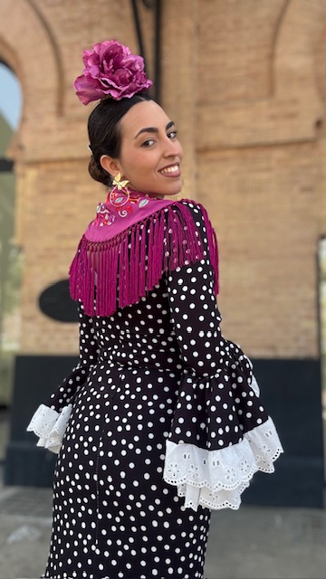 Vestido Flamenca Bulería Lunares Negro - Imagen 9