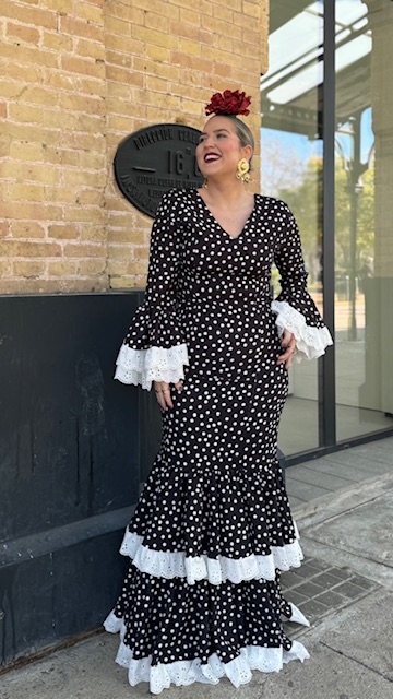 Vestido Flamenca Bulería Lunares Negro - Imagen 19
