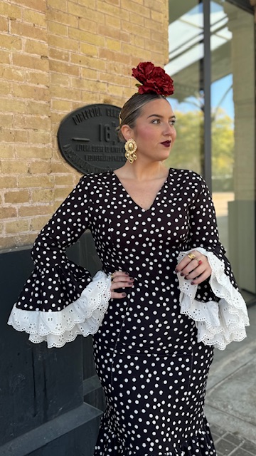 Vestido Flamenca Bulería Lunares Negro - Imagen 14