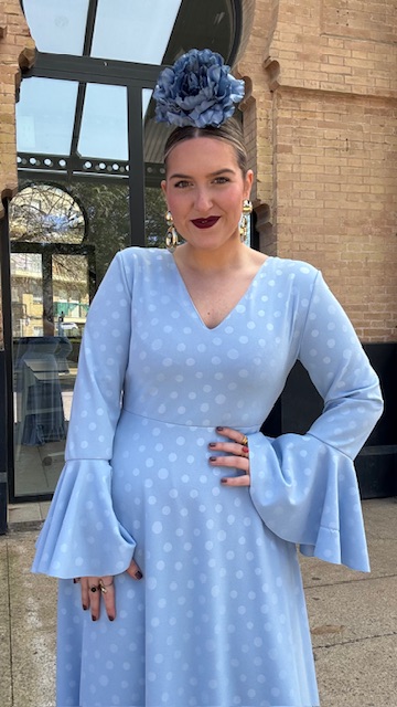 Vestido Flamenca Oroboy Lunares Celeste - Imagen 17