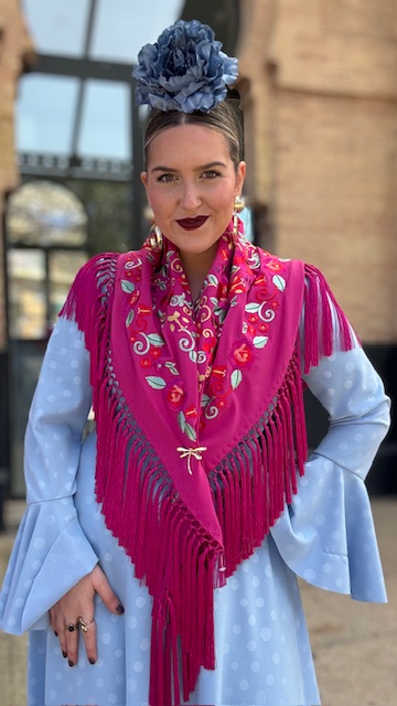 Vestido Flamenca Oroboy Lunares Celeste - Imagen 15