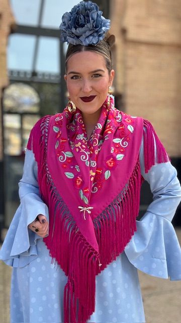 Vestido Flamenca Oroboy Lunares Celeste - Imagen 13