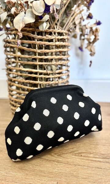 Bolso clutch Lunares Negro