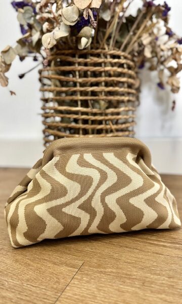 Bolso clutch cebra Beige Camel