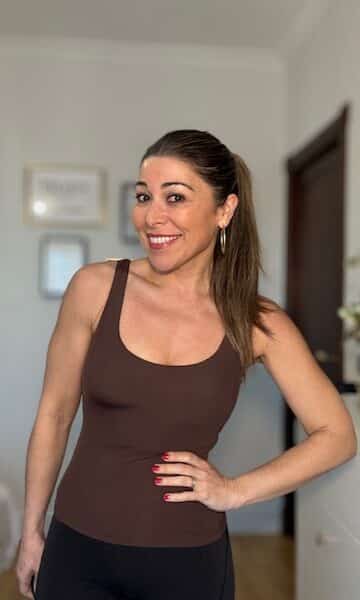 Camiseta tirantas licra marrón