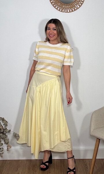 Falda popelín amarillo vainilla