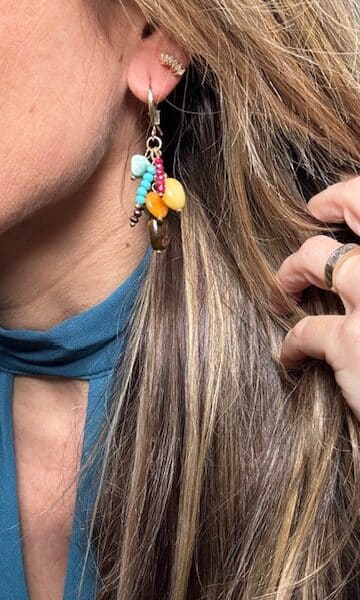 Pendientes racimo multicolor