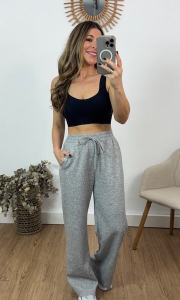 Pantalón deportivo algodón básico gris