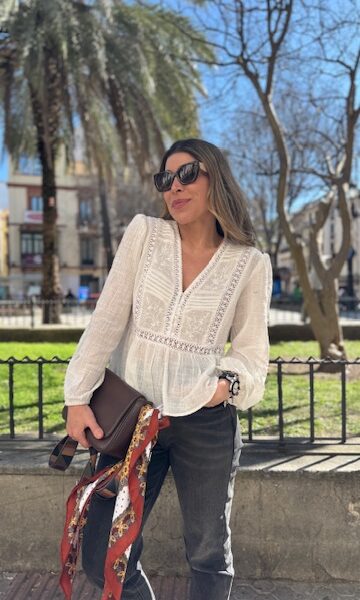 Blusa bordada Coachella blanca