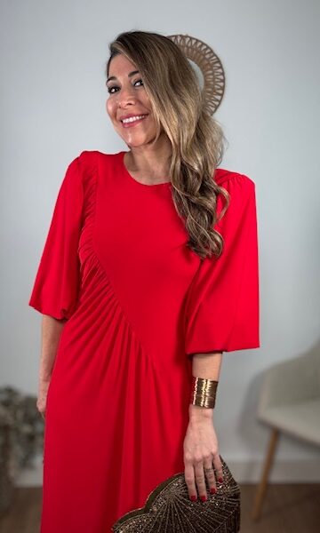 Vestido Tana Invitada Rojo