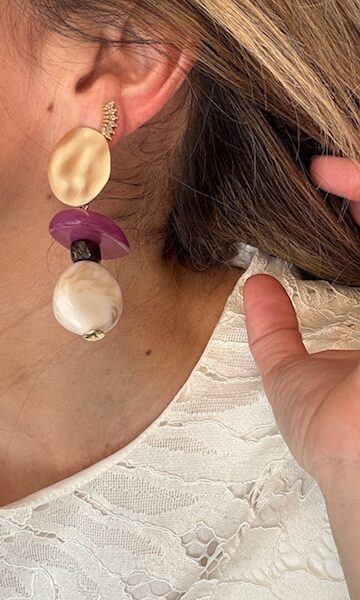 Pendientes Lua perlas Dorados