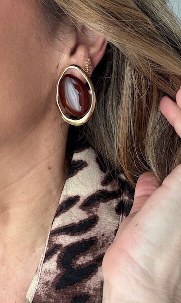 Pendientes Vintage Dorados Marrón