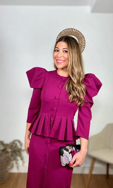 Vestido Invitada Genoveva Berenjena