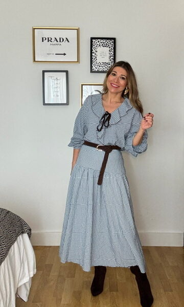 Falda capa Vichy Azul