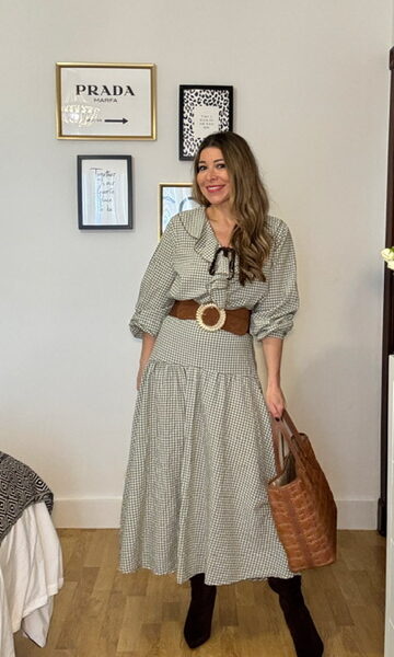 Falda capa Vichy Verde Caza