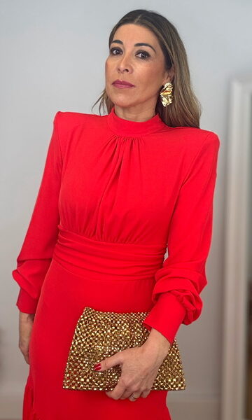 Vestido Invitada Federica Rojo