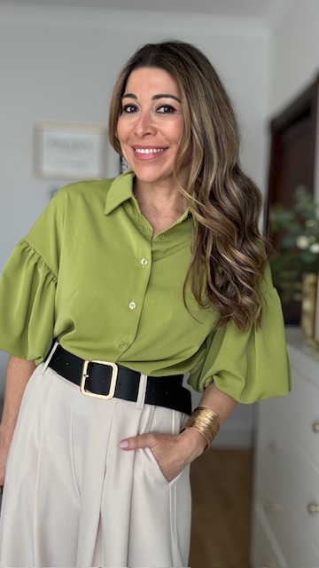 Blusa abullonada verde