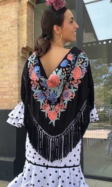 Mantón Bordado Maestranza Negro