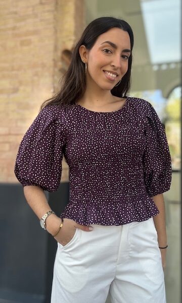 Blusa London Lunares Berenjena