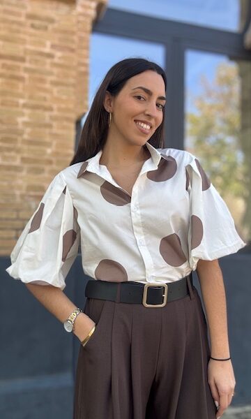 Camisa Capri Lunares Beige