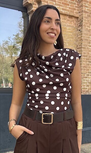 Top Lola Lunares Marrón
