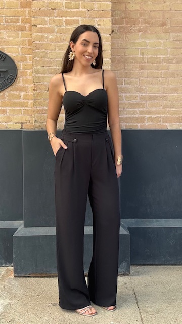 Pantalón fluido botones Negro - Imagen 11