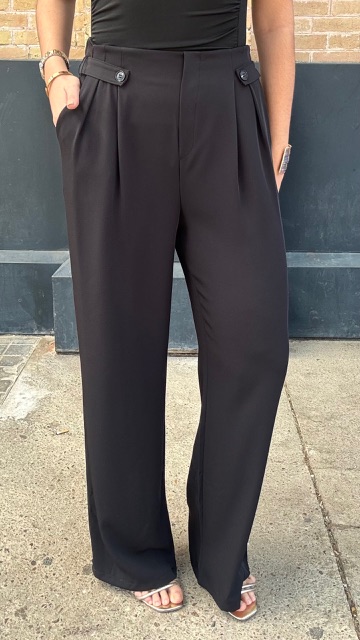 Pantalón fluido botones Negro - Imagen 10