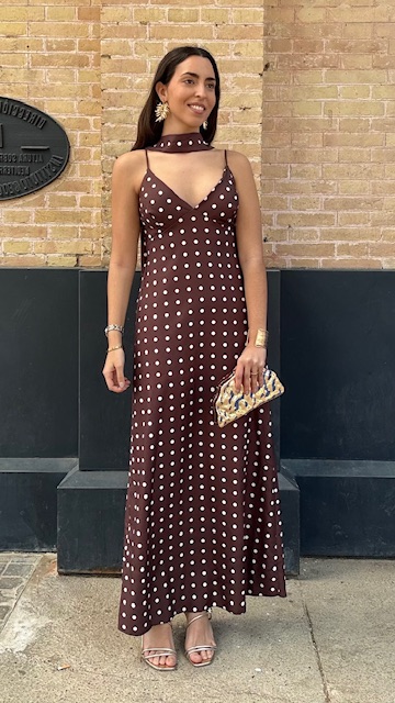 Vestido Lazo Lunares Marrón - Imagen 6