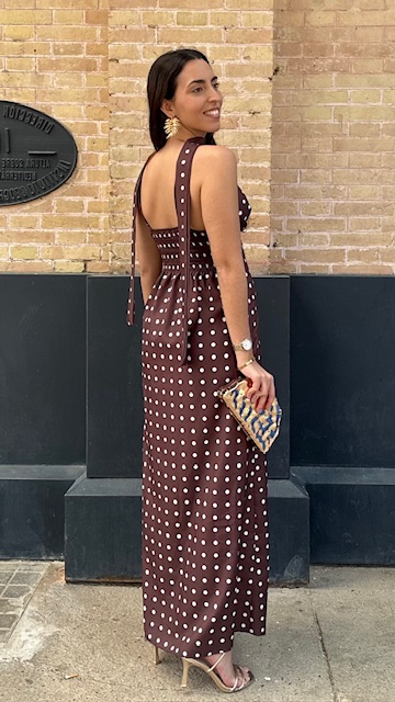 Vestido Lazo Lunares Marrón - Imagen 8