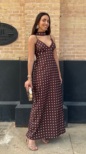 Vestido Lazo Lunares Marrón - Imagen 12