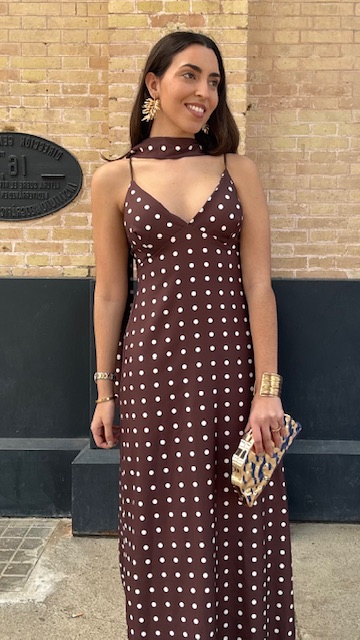 Vestido Lazo Lunares Marrón - Imagen 13