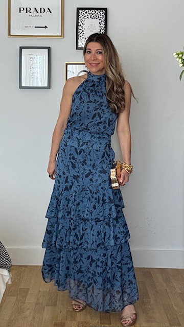 Conjunto Gala Gasa estampado Azul - Imagen 7