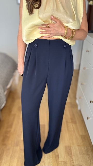 Pantalón fluido botones Azul Marino