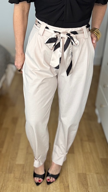 Pantalón Globo Beige Botón - Imagen 7