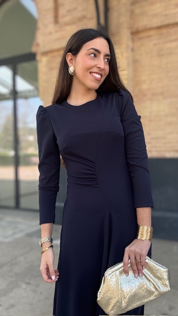 Vestido Candela Invitada Azul Marino - Imagen 10