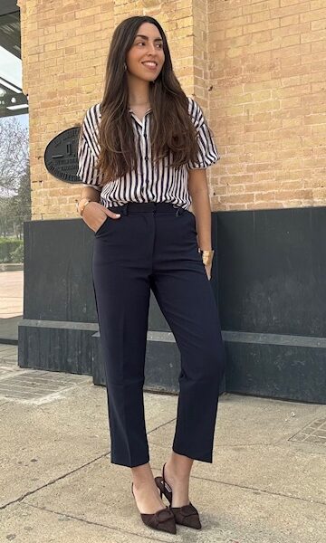 Pantalón vestir Mom fit Azul Marino